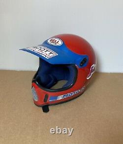 Vintage 1980s Bell Moto 4 Motocross Racing helmet Size 7-1/4 58 Red Force Flow