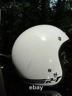Vintage 1981 White Bell RT Motorcycle Motocross R-T Helmet Size 7 56 Centimetres