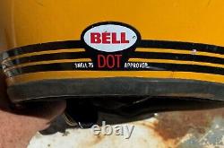 Vintage 1982 BELL MOTO 3 Motocross Motorcycle Dirt Bike Yellow Helmet Size 7 1/8