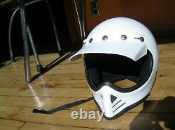 Vintage 1982 Simpson Model 52 Motorcycle MX Motocross Helmet Full Face White