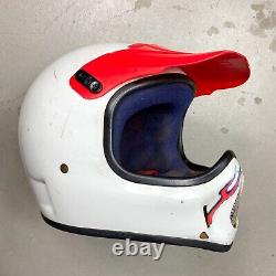Vintage 1985 Bell Moto 4 Motocross Helmet with Troy Lee Designs Visor 7 1/2 mx