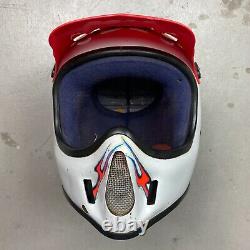 Vintage 1985 Bell Moto 4 Motocross Helmet with Troy Lee Designs Visor 7 1/2 mx
