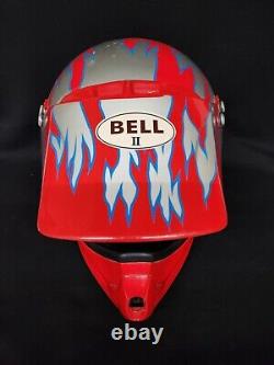 Vintage 1990's Bell II 2 Moto Style Helmet Size L With Visor Motorcycle Dirt Bike