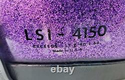 Vintage 60's Purple Metal Flake Motorcycle Helmet LSI 4150 Moto Glittery