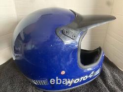 Vintage 80's Bell Moto 4 Motocross BMX Racing Helmet Blue Force Flow 7 5\8