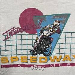 Vintage 80s California Motocross T-Shirt Costa Mesa Speedway Shoei Helmets Small