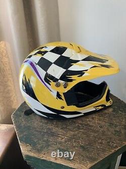Vintage 90's Old School BMX Dirt Bike Motocross Full Face Racing Helmet Medium