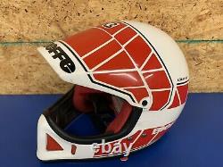 Vintage 90s Bieffe BX6 Motocross Helmet MX Motorcycle red white Small