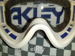 Vintage 90s Oakley goggles white/ blue guard nos mx, ama, motocross, helmet