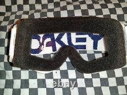 Vintage 90s Oakley goggles white/ blue guard nos mx, ama, motocross, helmet