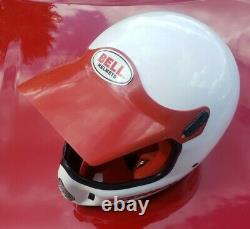 Vintage AHRMA 1980's BELL MOTO 4 White Red Force Flow Cross Helmet 7 1/2