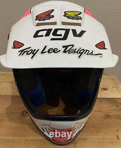 Vintage Agv RX Motocross Helmet Snell M90 Motorcycle Neon Honda Racing Fox Italy