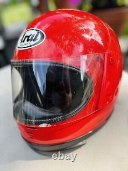 Vintage Arai Astro Snell 80 / 1984/ Red Full Face Helmet/Size Medium/Clear Visor