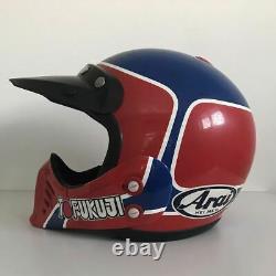 Vintage Arai M-X MXI Motocross Helmet Red/ Blue Size S 70's 80's