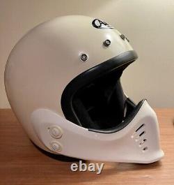 Vintage Arai Motocross Helmet M-X MX-I White Size M withextra Chin Guard (Red)