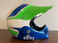 Vintage Arai Motocross Helmet MX-II Green / Blue / White Size S Kawasaki Color