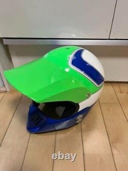 Vintage Arai Motocross Helmet MX-II Green / Blue / White Size S Kawasaki Color