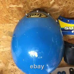 Vintage Arai Motocross Helmet MX Size L(maybe) Blue Used withJT Visor as is