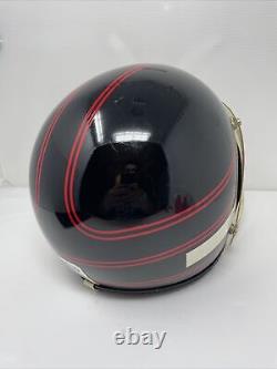 Vintage Arai R-6M DOT Motorcycle Helmet Black withRed Stripes Size M 6 7/8 7