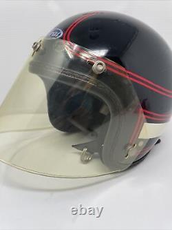 Vintage Arai R-6M DOT Motorcycle Helmet Black withRed Stripes Size M 6 7/8 7