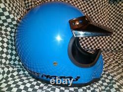 Vintage BELL MOTO 3 HELMET blue VGC Simpson aria shoei