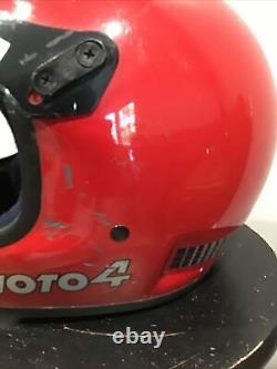 Vintage BELL MOTO 4 FORCE FLOW Motocross MX Motorcycle Helmet sz 7 1/4 Visor