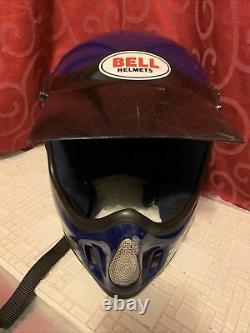 Vintage BELL MOTO 4 Force Flow MOTOCROSS RACING Blue Helmet MEDIUM