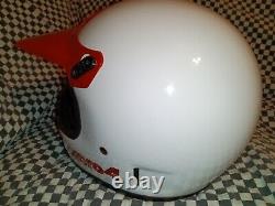 Vintage BELL MOTO 4 MOTO CROSS HELMET 7 1/4 red/white Scott goggles