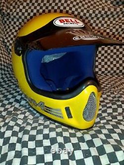 Vintage BELL MOTO 4 MOTO CROSS HELMET 7 1/8 yellow aria shoei Buco