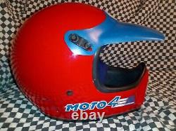 Vintage BELL MOTO 4 MOTO CROSS HELMET 7 3/8 red/blue aria shoei Buco