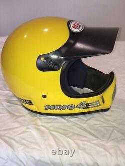 Vintage BELL MOTO 4 Motorcycle Helmet 7 1/8 yellow aria shoei Buco