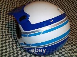 Vintage BELL MOTO 5 MOTO CROSS HELMET 7 3/8 white / blue fox aria shoei Buco