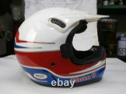 Vintage BELL MOTO-5 Motocross Helmet Rick Johnson Reprica Size S Used