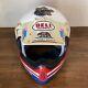 Vintage BELL MOTO-5 Rick Johnson Model Motocross Helmet no Inner Pad 2 Visors