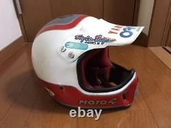 Vintage BELL MOTO4 Motocross Helmet Red / White / Gray Size M 7 1/2