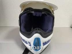 Vintage BELL MOTO5 Motocross Helmet Size 7 1/8 57cm White / Blue