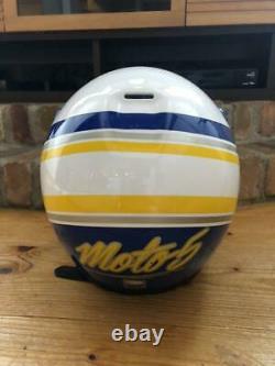 Vintage BELL MOTO5 Motocross Helmet Size 7 / 56cm White / Blue / Yellow 90's