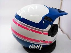 Vintage BELL MOTO5 Motocross Helmet White / Blue Size 7 (S 56cm) withbox