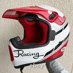 Vintage BELL MOTO5 Motocross Helmet White / Red Size 56cm NOS Unused