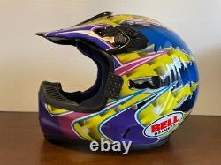 Vintage BELL MOTO6 Motocross Helmet Mike Larroco Replica Signed Size L 7 1/2