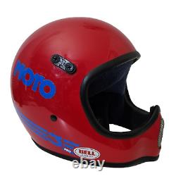 Vintage BELL Moto III 3 Motorcycle Motocross Helmet Red/Blue 7 3/8 READ
