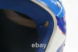 Vintage Bell Helmet Dot Moto Motocross Full Face Helmet Blue White