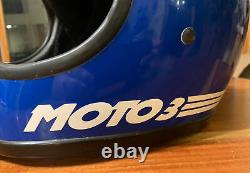 Vintage Bell Moto 3 Helmet Blue