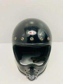 Vintage Bell Moto 3 Helmet Size 7 5/8 Black / Gold MX Motocross Moto III