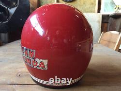 Vintage Bell Moto 3 III Motorycle Motocross Helmet Red White Stripe
