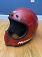 Vintage Bell Moto 3 III Motorycle Motocross Helmet Red White Stripe Size 7 & 1/8