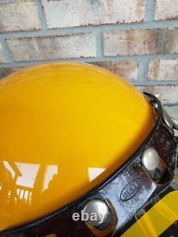 Vintage Bell Moto 3 Yellow Helmet Size 7 1/4 Motocross