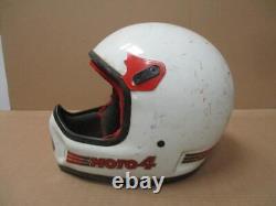 Vintage Bell Moto 4 Moto Cross Helmet aria shoei Buco white /red