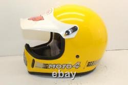 Vintage Bell Moto 4 Motorcycle Helmet Yellow McHal Fulmer Magnum Motocross 1980s