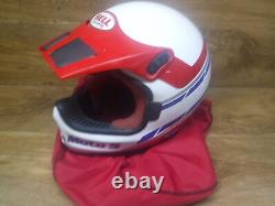 Vintage Bell Moto 5 Helmet W Bag Motocross MX Racing Nice W Visor Fast Shipping